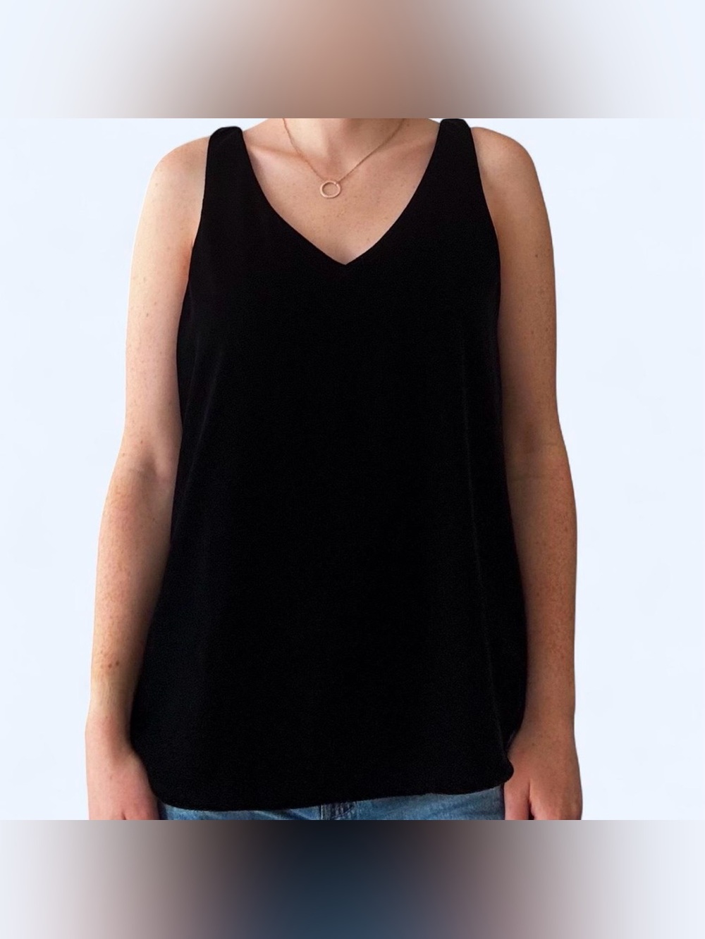 LOFT Black V-Neck Tank Top